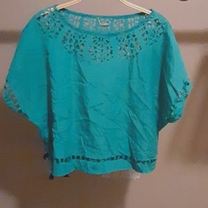 Teal blue blouse